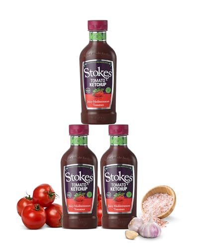 Stokes Real Tomato Ketchup 3PK SQUEEZY Rich & Vibrant Tomato Sauce Perfect Red Sauce For Full English Breakfast Award Winning Ketchup Thick Tomato Sauce Ketchup With Juicy Mediterranean Tomatoes