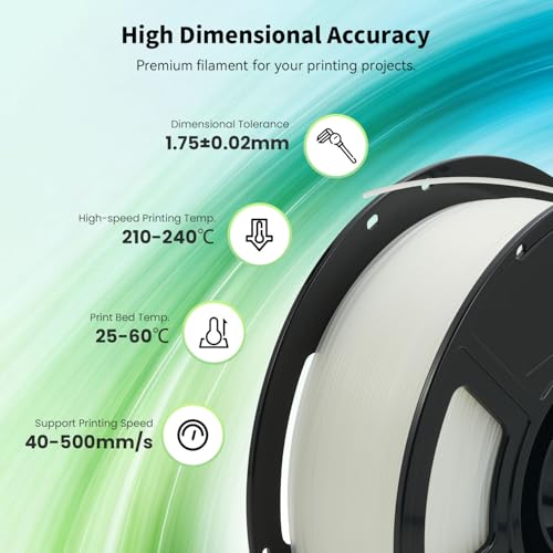 Image of FLASHFORGE High Speed PLA+ 3D Printer Filament Natural, Enhanced Melt Flow for Faster, Smoother Prints, 500mm /s Rapid Printing, Feature Sleek Matte Finish, Rich and Solid Color