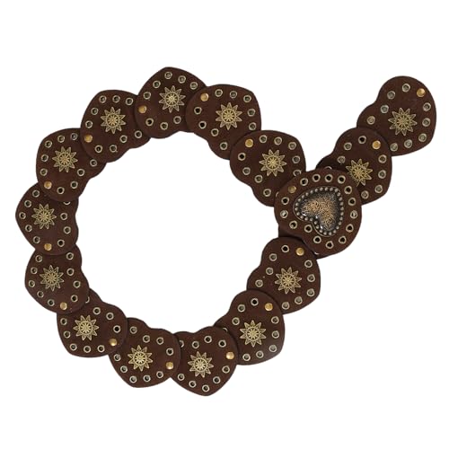 Belts for Women,Womens Leather Belt,PU Leather Belt for Jeans Skirt Vintage Heart Disc Corset Belt Western Pants Belt with Large Eyelets Clothing Decors