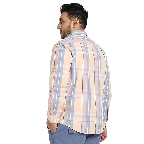 Image of Instafab Plus Men's Shirt for Casual Wear | Spread Collar | Short Sleeve | Button Closure | Plus-Size Fit | Cotton Shirt Crafted with Comfort Fit for Everyday Wear