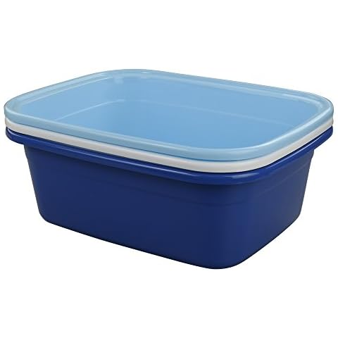 Fosly Set of 3 Washing up Bowl Large Rectangular, Kitchen Basin Wash Bowl Plastic Cover