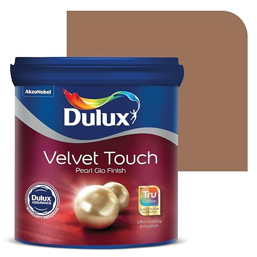 Image of Dulux Velvet Touch Pearl GLO Interior Emulsion Paint (1L, Afternoon Tea) - Luxurious soft-sheen wall paint, highly durable, washable, rich, intense colors, with 6-year warranty