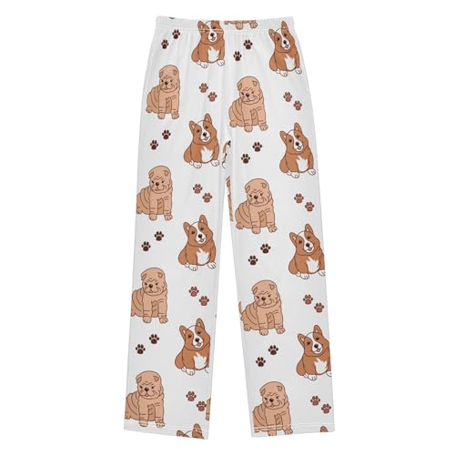 Boys' Pants Cute Dogs Puppies Pets Long Bottoms Jogger Pants Elastic Waist Trousers with Pockets S-XL