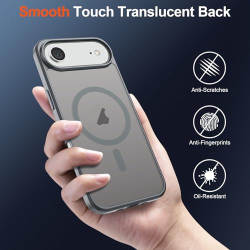 Image of SUPFINE Magnetic for iPhone Air Case (Compatible with MagSafe)(Military Grade Drop Protection) Slim Translucent Matte Shockproof with Anti-Fingerprint Phone Cover for 17 Air,Gray