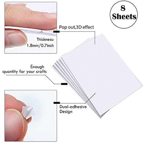 Zonon ZONON-38839 9600 Pieces Foam Dots Squares Mini 3D Pop Foam Square Mount 0.2 Inch Dual-Adhesive Foam Mount thumb #1