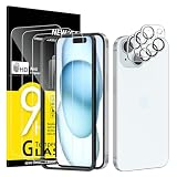 NEW'C for iPhone 15 Screen Protector + Camera Lens Protector