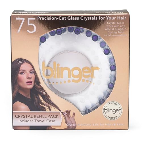 blinger Pacote de refil de cristal | 5 discos - 75 cristais de vidro de corte preciso | Ferramenta d