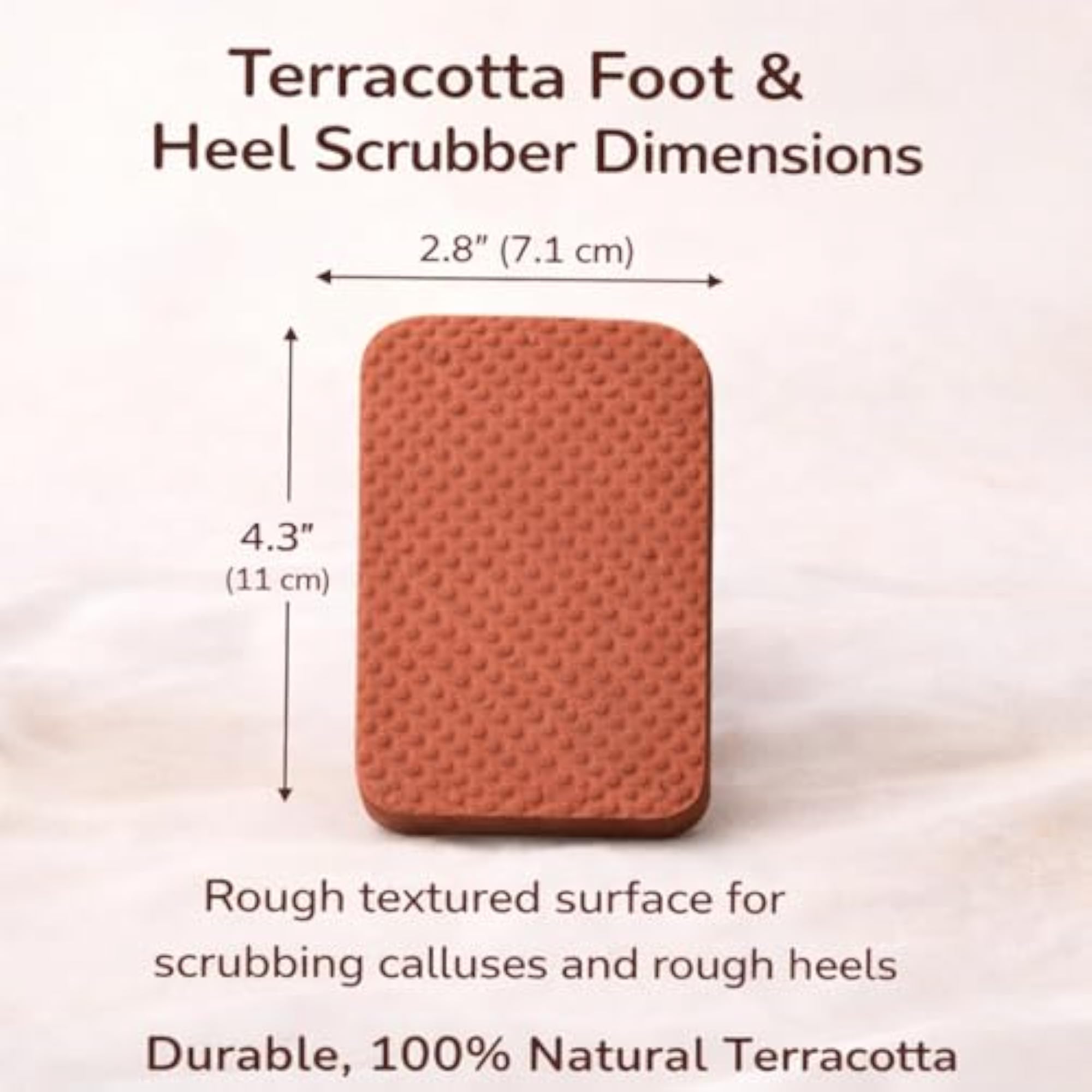 Natural Terracotta Square Foot Scrubber Set of 2