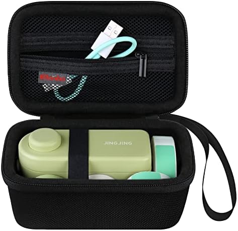 Elonbo Travel Case for Makeid Label Maker Machine, Portable Bluetooth L1 Label Printer Handheld Label Printer Storage Holder Bag, Extra Mesh Pocket Fits Labels Tape Cable. Black (CASE ONLY)