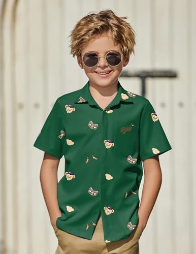 Image of Arshiner Boys Short Sleeve Dress Shirts Solid Button Down Shirts | formal Uniform School Shirt, for 4-12 Years, Hidden Buttons, with Chest Pocket, Regular Fit, Summer Tee top for Kids