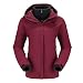 CAMEL CROWN Damen Skijacke Wasserdicht 3 in 1 Wintermantel mit Fleece-Innenseite Warm Winddicht für Schnee Outdoor Wandern, Rot-B611, M