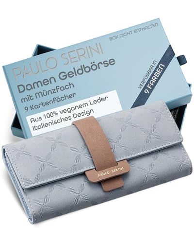 PAULO SERINI® Große Geldbörse für Damen – Geldbörse aus veganem...
