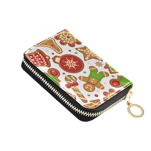 Christmas Cookies Celebratory Wallet for Women Small RFID Blocking Credit Card Wallets Cute Compact Coin Purse Pouch with Zipper