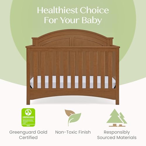 Image of Delta Children Perry 6-in-1 Convertible Crib - Greenguard Gold Certified, Chestnut