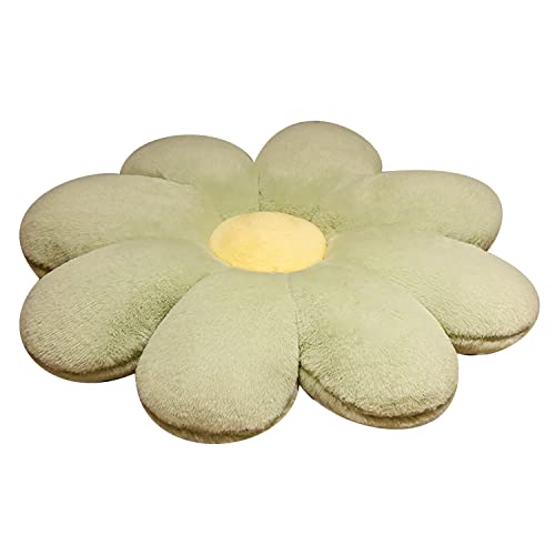 Image of HANDKEI Cute Daisy Flower Floor Plush Pillow, Daisy Flower Shaped Tatami Floor Cushion for Children's Sofa, Sofa Bed, Living Room Bedroom (50 * 50, Light Green)