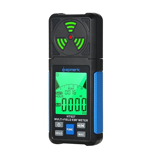Lepmerk EMF Meter, 3-in-1 Multifunctional Electric Field Magnetic Field Radiation Detector for EF RF MF, Radio Frequency Detect Meter for Office&Home EMF Inspections (HT627)