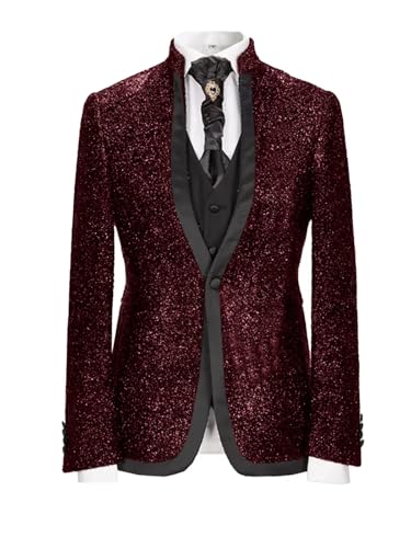 ORBITRAY Men's Sequin Blazer Jacket Sequin Blazers Sparkly Party Tuxedo Prom Homecoming Dress for Teens3
