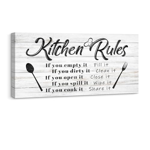 Pinetree Art Kitchen Rules Wall Decor Funny...