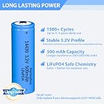 3.2V 14430 Solar Light Batteries 4/5AA for Outdoor Solar Lights Flashlight etc (4PCS) (3.2V 14430)