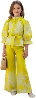 Cutiekins Stylish Girls Viscose Rayon Clothing Set | Lightweight & Breathable Fabric | High Neck Three-Quarter Sleeves Reg... Price In India