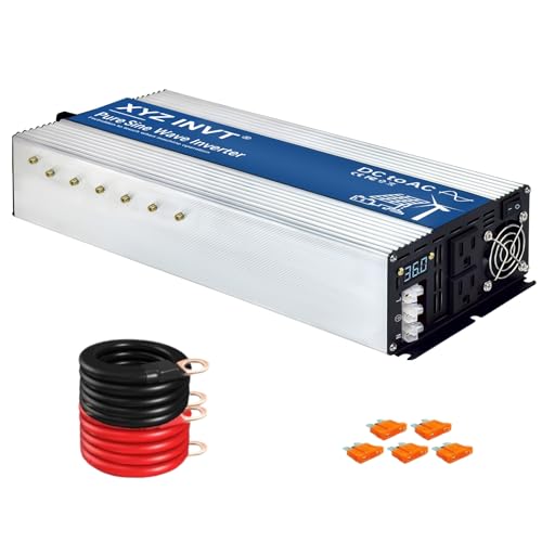 Image of XYZ INVT 2500W Pure Sine Wave Inverter 36V to 120V AC, 5000W Peak Power, Power Converter for Solar System, Off-Grid Home, RV, Truck & Camping