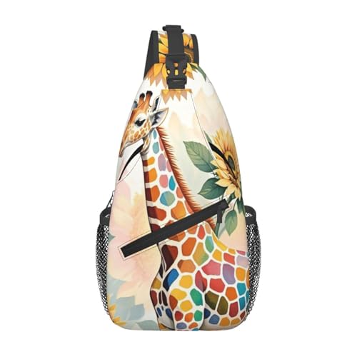 Dreamy Tiger Sunflower Crossbody Bags Cross Chest Bag Adjustable Sling Backpack for Women Men