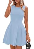PRETTYGARDEN Summer Dresses for Women 2025 Elegant Classy A Line Business Casual Work Graduation Cocktail Short Dress (Light Blue,Small)