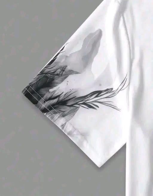 Image of Men Cotton Wolf Printed T Shirt | Round Neck Half Sleeve Casual T-Shirt for Men | Regular Fit Graphic T Shirt
