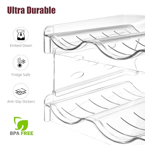 Wine Rack for Countertop, Fridge, Inside Cabinet, 2 Tier Plastic Tabletop Wine Bottle Holder, Water Bottle Organizer for Refrigerator, Pantry, Hold 8 Bottles - Image 6