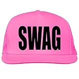 Swag Bright neon Truckers mesh snap Back hat in Neon Pink - One Size