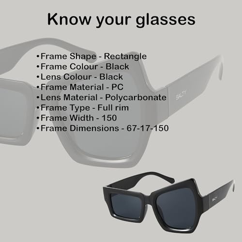 Image of Salty Alpha Lightweight Square Sunglasses For Men stylish | Carry Pouch Included | UV Protection Fashion Goggles for Women Durable | Gift for Man & Woman