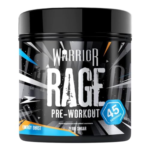 Warrior, Rage - Pre-Workout Powder - 392g - Energy Drink Supplement with Vitamin C, Beta Alanine and Creatine Gluconate - 45 Servings (Energy Burst)