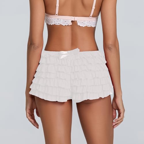 Amiblvowa Lolita Lace Bloomers Y2k Women Ruffle Mini Shorts Sexy Mesh Sheer Pumpkin Micro Panties Boy Bottoms Pettipants2