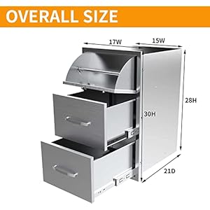 Outdoor Kitchen Drawer Stainless Steel Access Drawers for Outdoor Kitchen Island & Grill Station,17W X 30H X 21D Outdoor Kitchen Drawer Stainless Steel Access Drawers for Outdoor Kitchen Island Grill Station17W X 30H X 21D