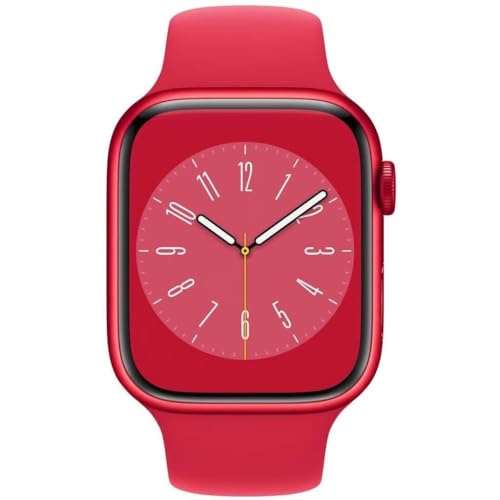 Apple Watch Series 8 41mm boîtier aluminium rouge et bracelet tressé haut de gamme