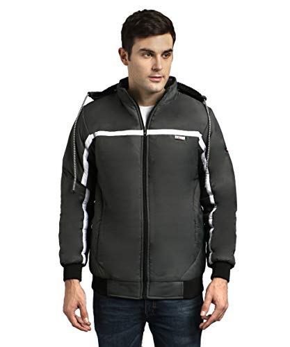 Image of Christy World Men's Regular fit Jacket (FULLJCKET MNS 041 DARKGRY L Dark Grey Large)
