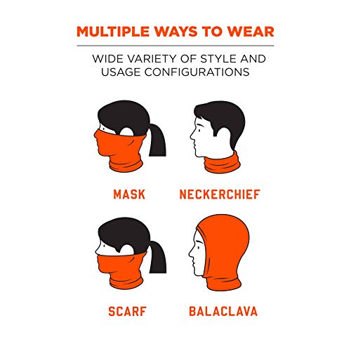 Ergodyne N-Ferno 6491 Reversible Neck Gaiter, Multiple Ways to Wear Headband or Face Mask, Fleece Lined4