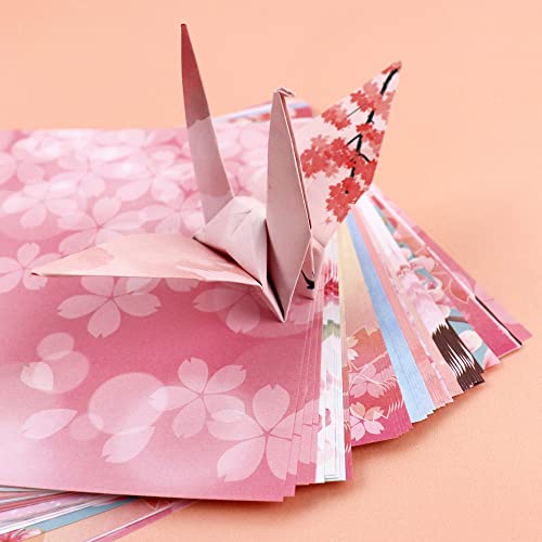 Cyodoos 100 Sheets Japanese Sakura Chiyo Origami Paper Kit 6X6 Inch 12 Vivid Colors Double Sided Printed Traditional Patterns Square For Arts Crafts Projects #TOP3