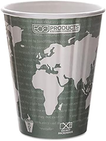 Eco-Products EP-BNHC12-WD World Art Insulated Compostable Hot Cups 12 oz. Dark G