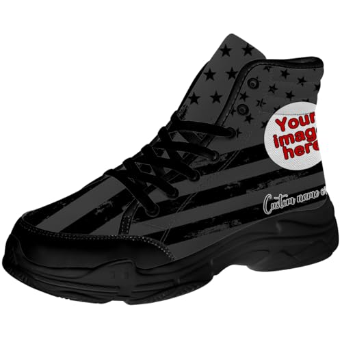 Custom Shoes for Men Women American Flag High Top Canvas Sneakers with Your Image Text Gifts for Her Him4
