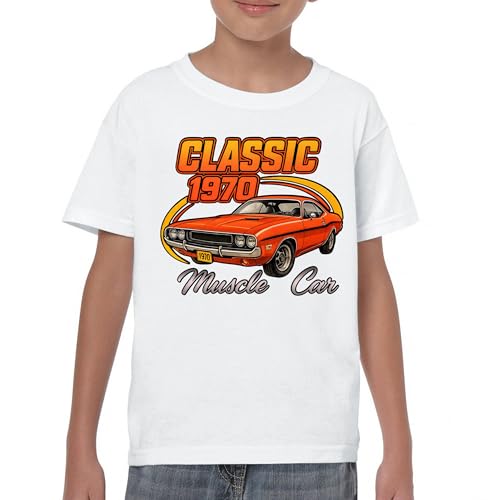 Classic 1970 Muscle Car Youth Graphic Short Sleeve T-Shirt