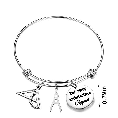 Image of ENSIANTH Architect Bracelet Architecture Gift Eat Sleep Architecture Repeat Expandable Bangle Gift for Architecture (Architect Bracelet)
