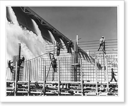 Miniatura 2 de Historic Framed Print, Grand Coulee dam construction, 17-78" x 21-78"