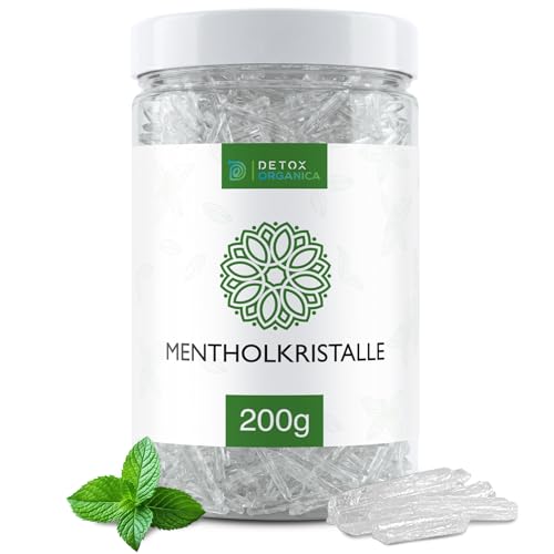 D&O Nature Products Mentholkristalle Sauna 200g, Saunakristalle aus 100% reiner Minze, Menthol Kristalle als Saunaaufguss in wiederverschließbarer Dose, Sauna Zubehör Geschenk
