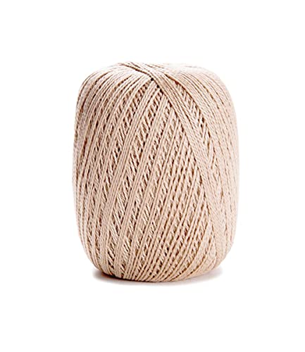 Image of CiRCULO Anne Yarn for Crocheting & Knitting, 100% Mercerized Brazilian Virgin Cotton, Soft Fingering Weight, 547 Yds, 5.19 Oz - Color 7650 Almond