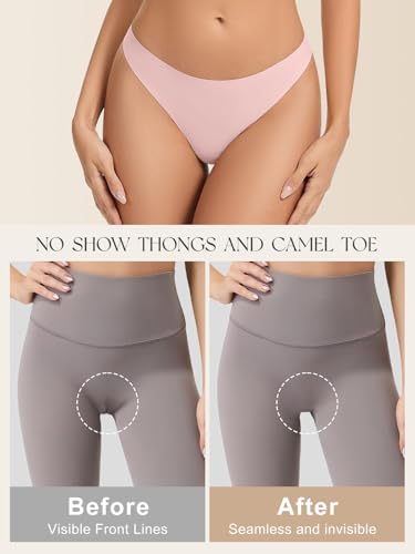 Image of Seamless Camel Toe Thongs for Women Invisible Thong Panty Liners No Show Camel toe G-Strings Workout Underwear