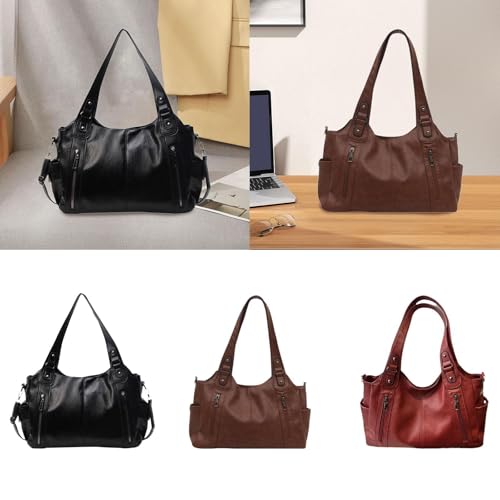 Image of Womens Shoulder Bag Zipper Closure Hobo Handbag for Shopping Dating Vacation Black|Clothing, Shoes & Accessories |Women's Handbags & Bags