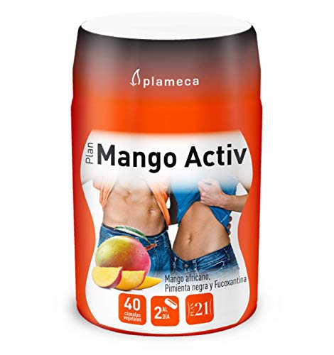 Plameca - Plan 21 Mango Activado, Control Peso Corporal, Ayuda Ante Retención De Líquidos, Vientre Hinchado Y Celulitis Abdomen, Con Mango Africano, Pimienta Negra Y Fucoxantina - 40 Cápsulas