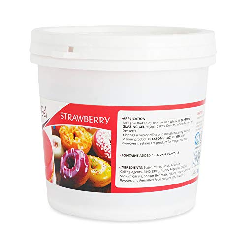 BLOSSOM Edible Glazing Gel for Cake & Desserts Toppings Decoration- Strawberry, 1 kg