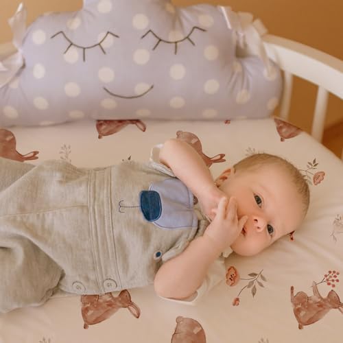 Image of Gllquen Baby Bassinet Sheets 2-Pack for Baby Girl Boy Pink Rabbit